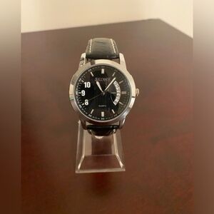 Skone Black Leather Men's Watch